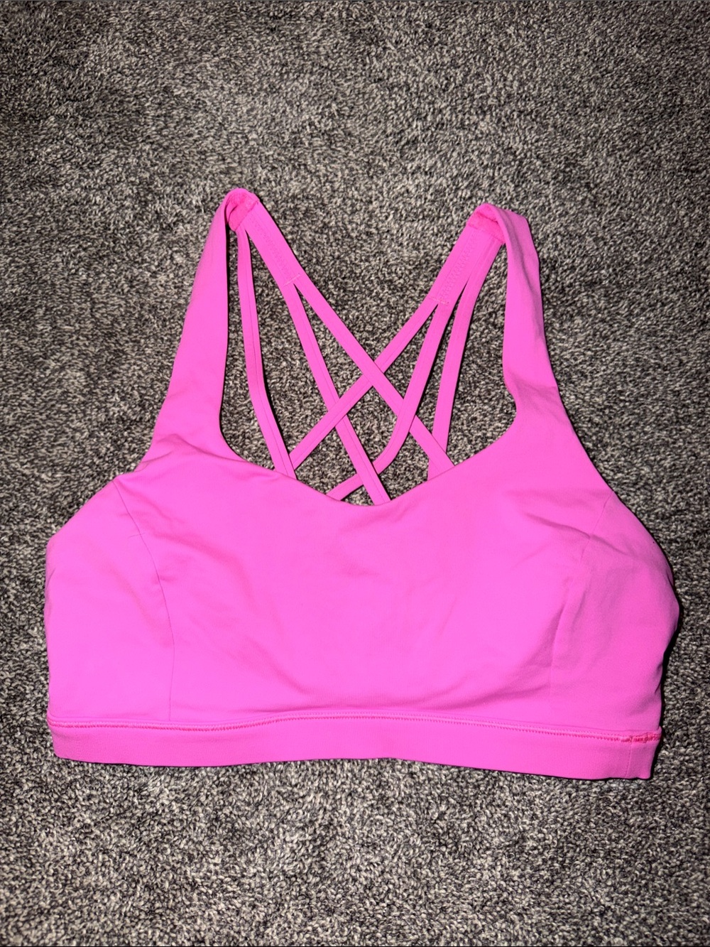 lululemon athletica FREE TO BE SERENE SONIC/Hot Pink Strappy Back Sports Bra